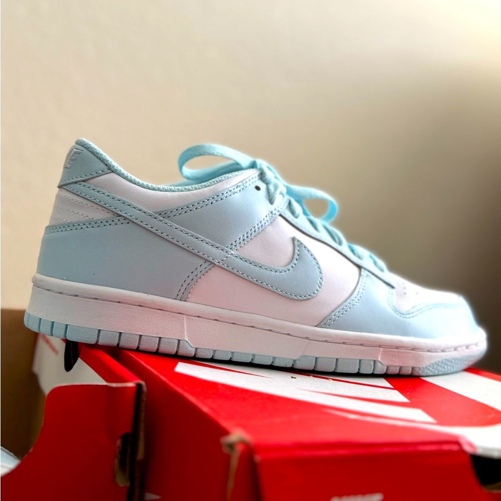 Nike Low Dunks. NWT light blue.